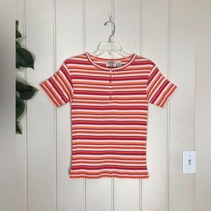 Cato Fiorlini International Multicolor Stripe  Blouse w/ Buttons 
Medium Ladies